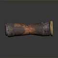 Decorative Wooden Household Item With Natural Wood Grain And Metal Carved Ends