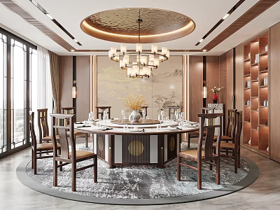 New Chinese Room Box Hotel Restaurant 3d model