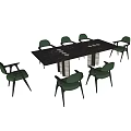 Miloti Minotti Dining Table and Chair Combination 3d model