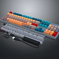 Premium Mechanical Keyboard With Colorful Keycaps Coiled Cable And Accessories