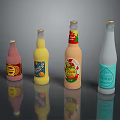 Colorful Assorted Bottled Drinks With Various Flavors And Different Color Labels