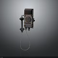 Vintage Wall Mounted Telephone With Rotary Dial Black Handset And Corded Design Retro Electronic Appliance