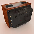 Vintage Wooden Cased Television Set With Knobs 3d model