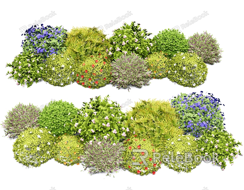 Shrub Ball Combination Landscape Shrub Courtyard Shrub Ball Shrub model