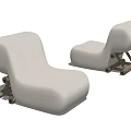 Modern Beige Fabric Single Sofa With Curved Design And Wooden Frame