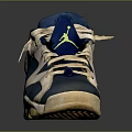 Blue And White Basketball Shoes With Lace Up Design Air Cushion Sole And Breathable Holes