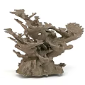 Intricate Brown Coral Inspired Sculpture With Detailed Carving Structure