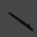 Black Submarine Exterior Design With Sleek Hull Conning Tower And Antennas