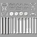 Various Types Of Roman Columns With Decorative Capitals And Architectural Elements