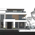 Modern Rural Self built House Exterior Design With Large Glass Windows And Wooden Accents
