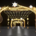 Kerry Parkside Illuminated Event Passageway With Golden Arch And Star Decorations