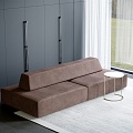 Modern double-sided sofa module sofa tofu block sofa combination sofa metal side table 3d model