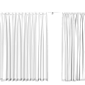 White Modern Floor Length Curtains With Curtain Rod And Clips For Home Decor