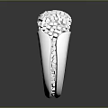Modern Silver Ring With Stylish Geometric Pattern And Textured Surface