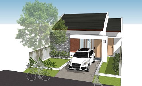 Modern houses, rural houses 3d model