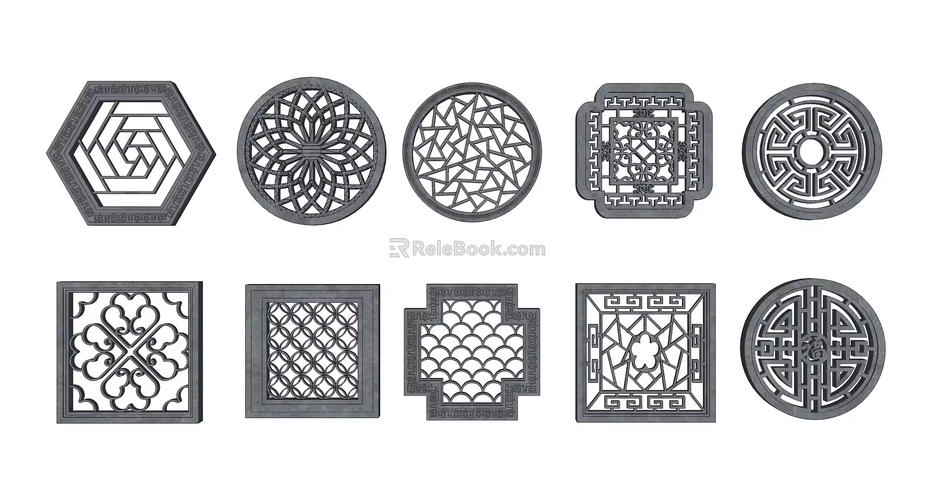 Chinese-style Flower Window Garden Window Flower Window Combination 3d model