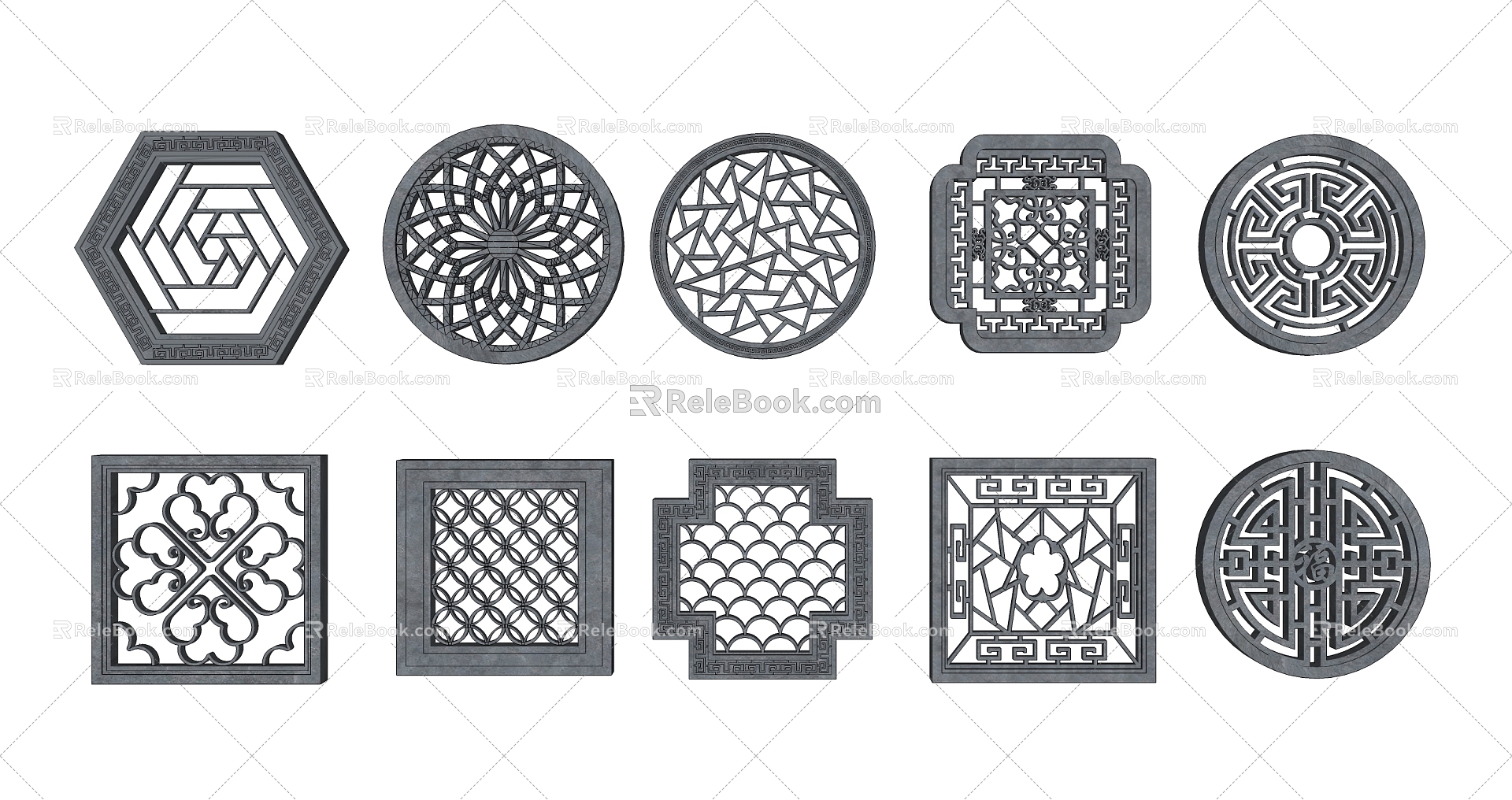 Chinese-style Flower Window Garden Window Flower Window Combination model