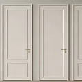 Modern White Interior Swing Doors With Golden Door Handles Design