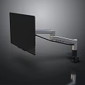 Modern Adjustable Monitor Stand With Metal Arm And Desk Mount Design