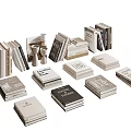 Minimalist Books and Magazines Stacked With Neutral Tones And Decorative Mug