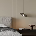 Modern Bedroom With Large Bed Black And White Portrait Wooden Wall Floor To Ceiling Window