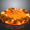 Game Movie Characters Fighting On Orange Circular Platform With Plants And Rocks