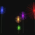 Colorful Glowing Fireworks Display On Black Background With Multicolored Bright Glow