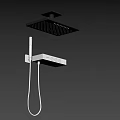 Contemporary Shower System With Overhead Square Head Handheld Sprayer And Control Panel