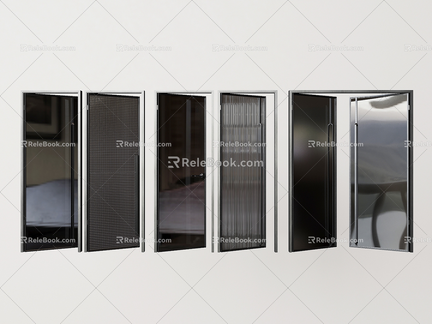 Changhong Glass Door Frosted Glass Door Glass Double Door Door Single Door Swing Door 3d model