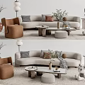 Modern sofa coffee table combination 3d model
