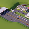 Modern Expressway Toll Station Road Facilities With Complete Supporting Office Buildings And Smooth Traffic Lanes