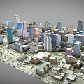 Urban Architectural Complex With Modern Skyscrapers Diverse Styles And City Layout