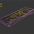 Tactical Firearm With Green And White Accents On Black Protective Mat