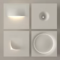 Modern White Square Wall Decor With Geometric Illuminated Design Elements 3d model