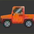 Orange Pixel Style Electric Toy Truck for Kids with Colorful Design and Fun Features