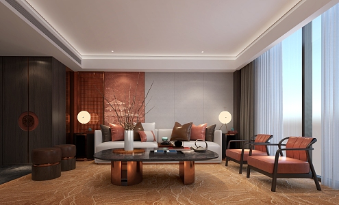 New Chinese Suite Hotel Rooms 3d model