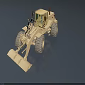 White Front Loader Utility Vehicle Featuring Front Bucket Large Tires and Operator Cab Design