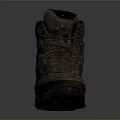 Brown High Top Leather Shoes With Worn Look And Outdoor Non Slip Sole