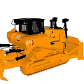 Yellow CAT Bulldozer With Functional Tracks And Blade 3d model