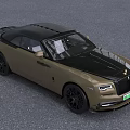 Luxury Rolls-Royce Coupe with Golden Body Black Roof Black Grille and Black Wheels