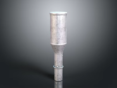 Durable Automotive Tapered Metal Tubular Component With Silver Finish For Vehicle Applications 3d model