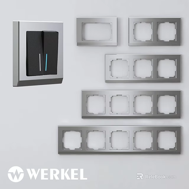 Modern Daily Electrical Appliances With Metal Switch Panels And Multiple Outlets 3d model 