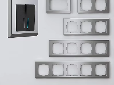 Modern Daily Electrical Appliances With Metal Switch Panels And Multiple Outlets 3d model