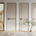 Modern Home Swing Doors With Various Designs Including Glass Panel And Beige Finish