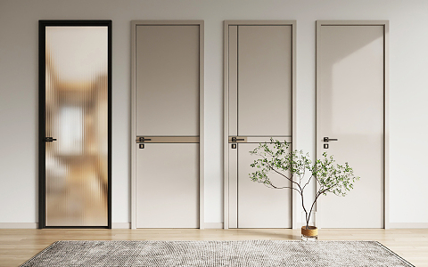 Modern swing door single door 3d model