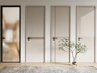 Modern swing door single door 3d model