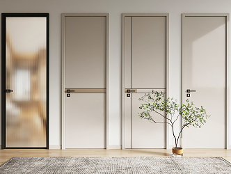 Modern swing door single door 3d model