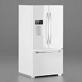 White Double Door Refrigerator Freezer With Digital Display And Modern Design