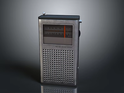 Vintage Portable Radio With AM FM Tuner Dial And Classic Speaker Grille Design 3d model