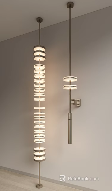 Modern Wall Light With Multiple Circular Rings And Metal Bracket Design For Indoor Decoration 3d model 